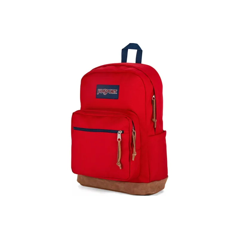 JanSport Fabric Bonded Suede Backpack Unisex Red-1
