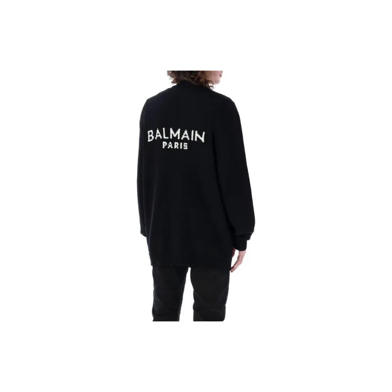 BALMAIN Logo jacquard Cardigan-1