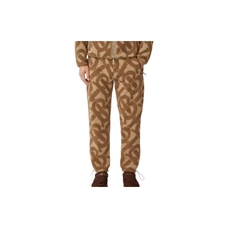 Burberry Tb Monogram Fleece Jacquard Trousers-1