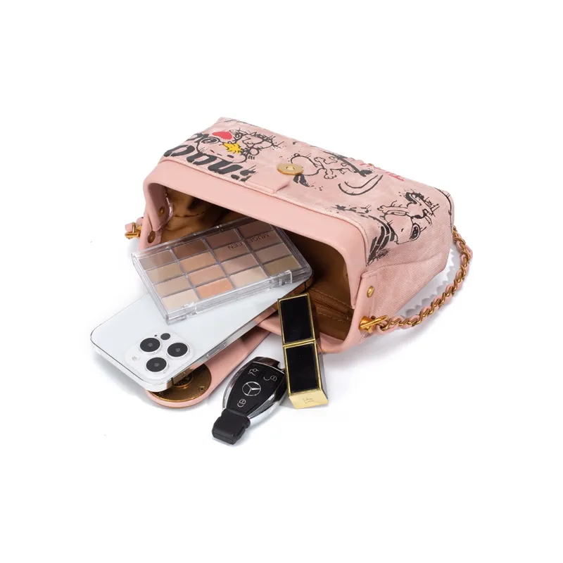SNOOPY PU Crossbody Bag Shoulder Bag Regular Women's Blue/Pink-13