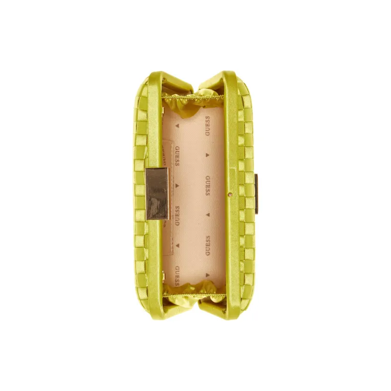 GUESS Satin One Shoulder Crossbody Clutches Women's Yellow-3