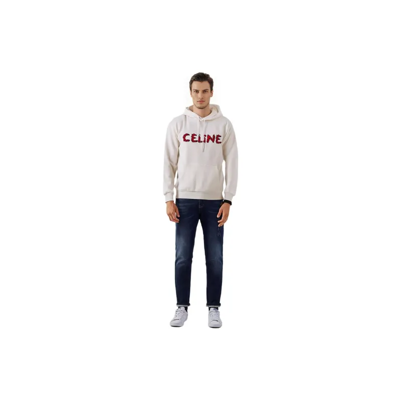 CELINE Rhinestone Wave Logo Hoodie-3