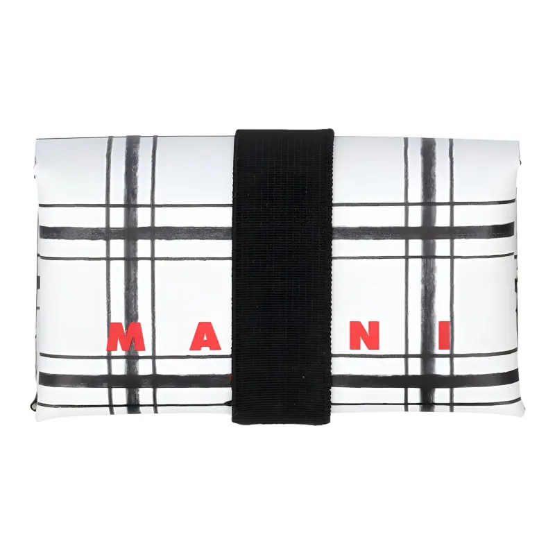 MARNI Tribeca Polyurethane Wallet Women's White/Black-0