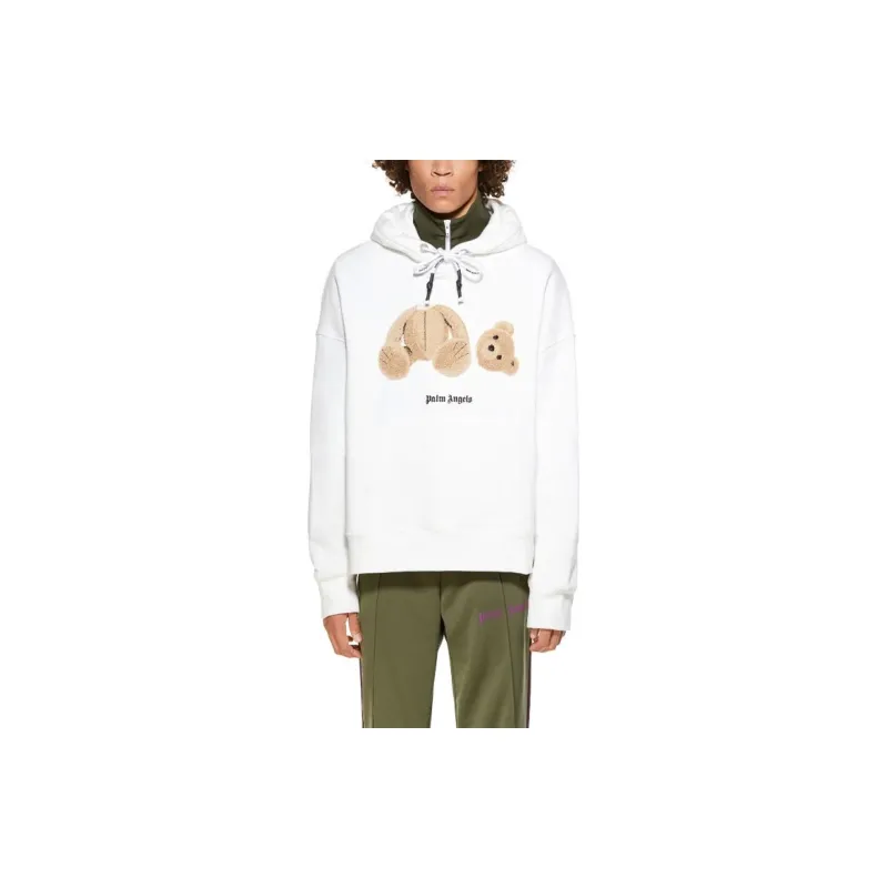 PALM ANGELS Embroidery Bear Hoodie-3