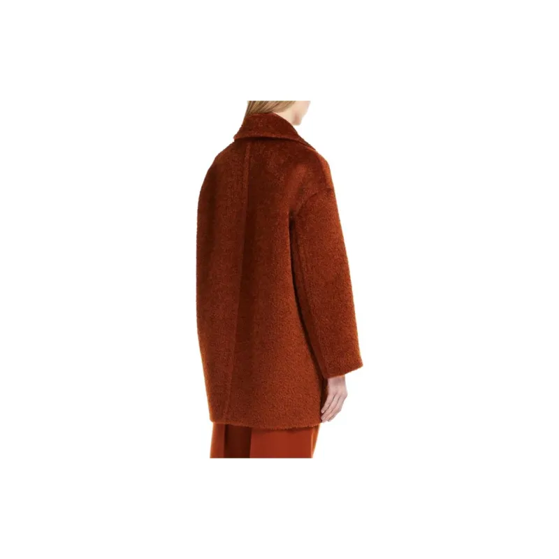 MaxMara Onde Collection Alpaca And Wool Jacket Coats Men's Terracotta-4