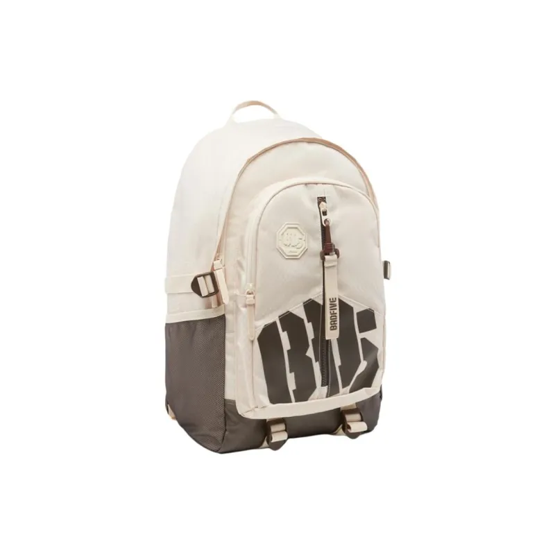 LiNing Polyester Student Backpack Regular Unisex Stone White Gray & Slate Brown-1