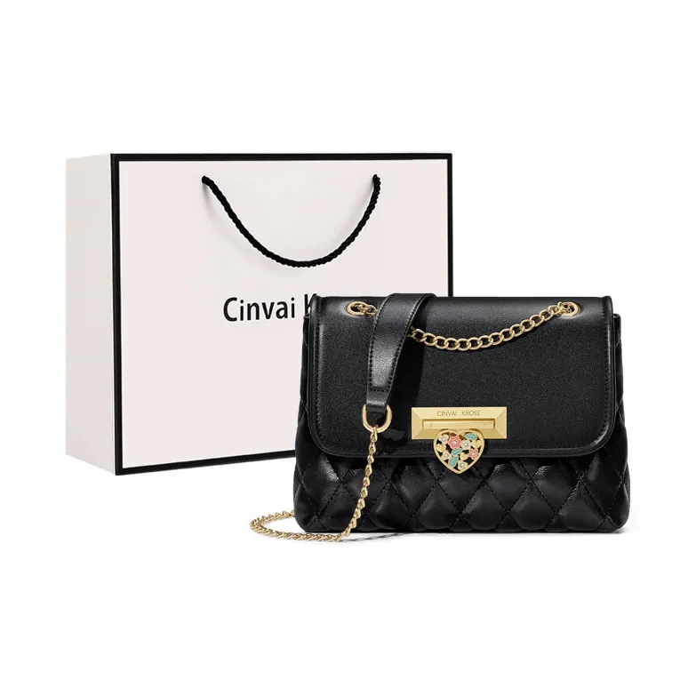 Simvay Clos Cow Leather Patchwork Synthetic Leather Handheld Shoulder Bag Small Size Women's White/Black/Pink-6