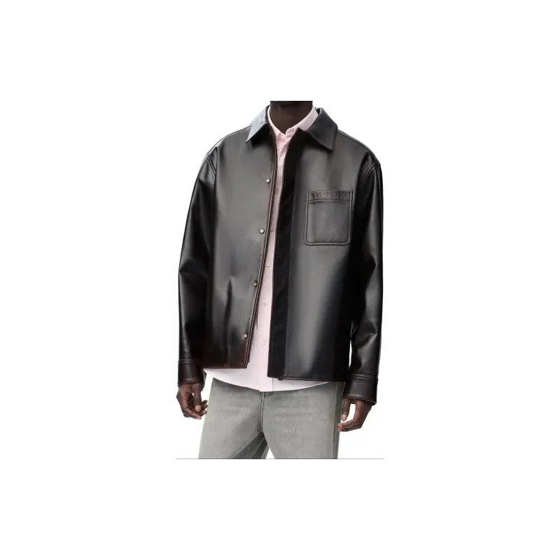 LOEWE Leather Overshirt-3
