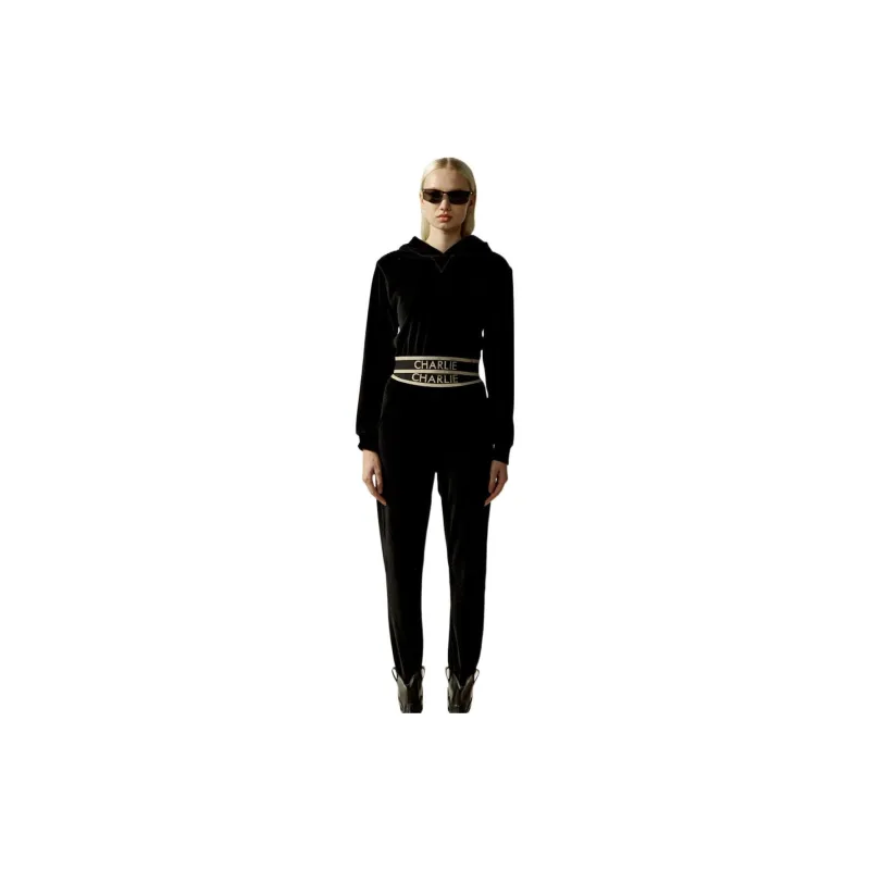 Charlie Luciano Straight Moderate Casual Pants Unisex Black-4
