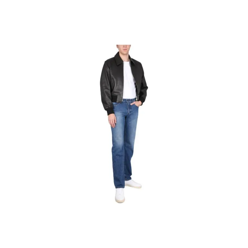 Ami Zip Leather Jacket-3