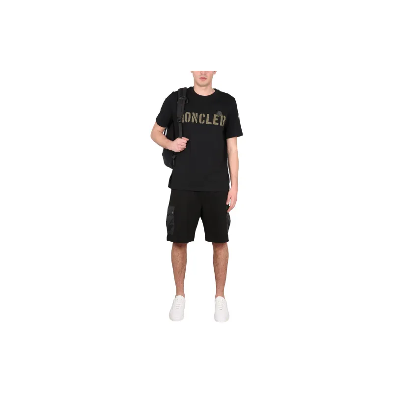 Moncler Logo Patch Drawstring Waist Shorts-1