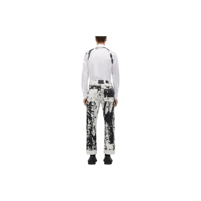 Alexander McQueen Fold Printed Mid Rise Cropped Jeans-2