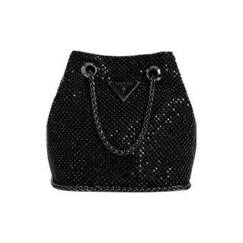 GUESS Rhinestone Shoulder Bag, Crossbody Bag Women's Black