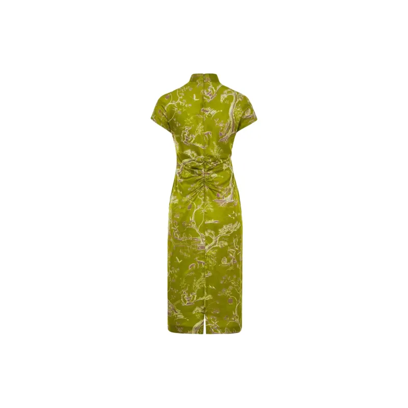 Shanghai Tang Winding Stream Party Silk Qipao Dress-1