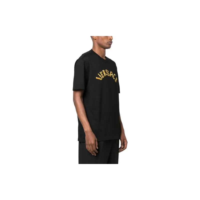VERSACE Embroidered Jersey T Shirt-3
