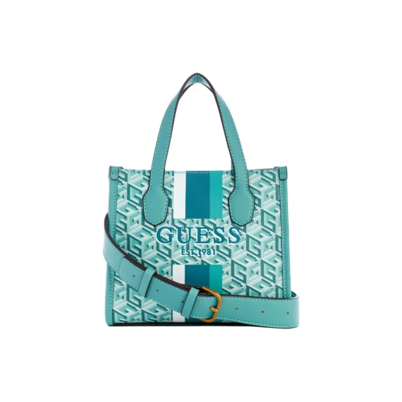 GUESS Artificial Leather Tote Bag Shopping Bag Handbag Mini Women's Green-0