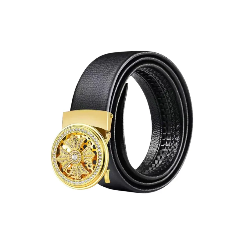 CARTELO Cow Split Leather Belts Men's Width 3.5cm Gift Box Set-4