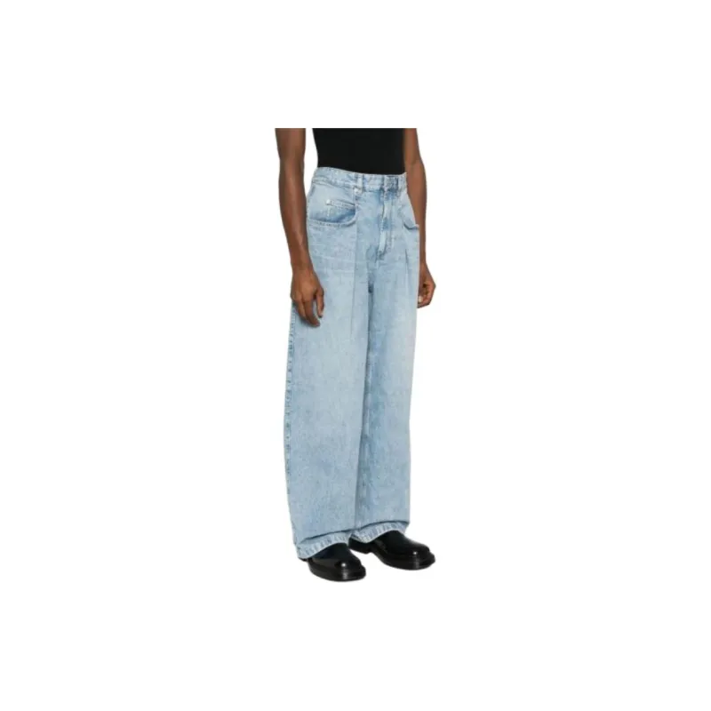 ISABEL MARANT Janael Pleat detail Wide leg Jeans-3