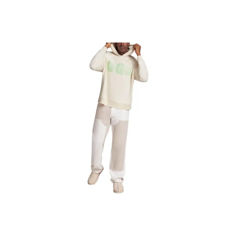 UGG All Gender Bubble Logo Hoodie Sweatshirt Unisex Cream-2