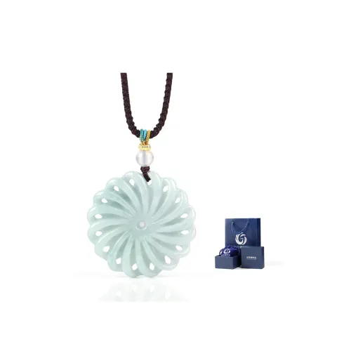 Yi Zhen Ge Jadeite Pendants Unisex Light Green