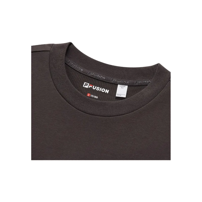 FILA FUSION T Shirts Unisex Dark Brown Gray-2