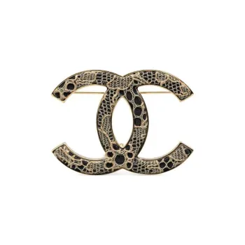 CHANEL 2006 Tweed And Lace Cc Logo Costume Brooch