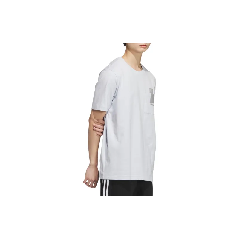 Adidas SS24 T Shirt Unisex Light Blue/White-4