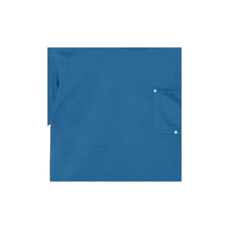 Bottega Veneta Solid Color Crew Neck Pullover Short Sleeved T Shirt Men's Blue-5