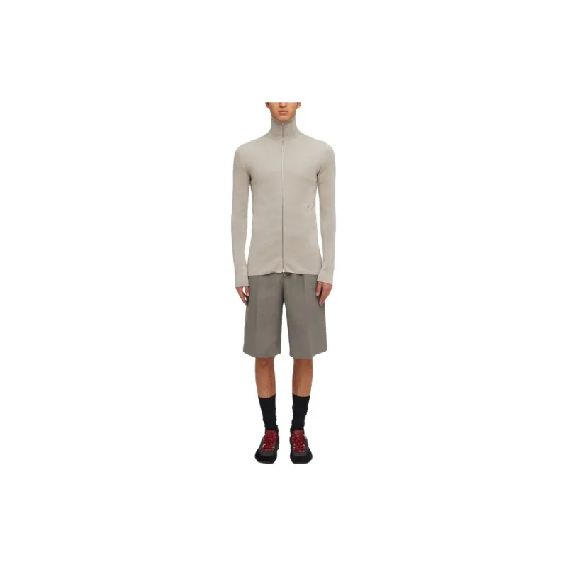 Ferragamo Logo embroidered Linen Zip Cardigan-1