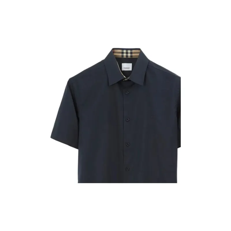 Burberry Logo embroidered Cotton Shirt-4