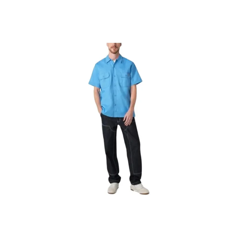 Dickies Madras Short Sleeve Work Shirt Shirt Men's Blue-1
