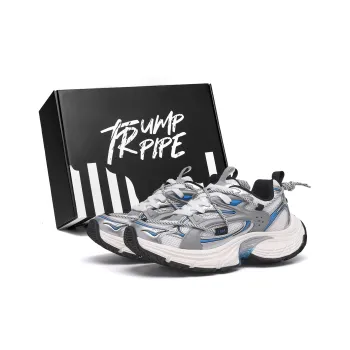 TRUMPPIPE Cushioning Height Increasing Low Top Chunky Sneakers Unisex Galaxy Gray Box Included