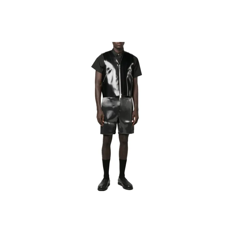 HELIOT EMIL Liquid Metal Bermuda Shorts-1