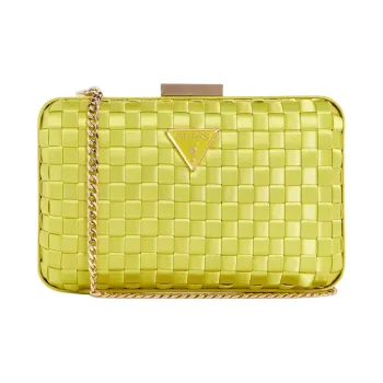 GUESS Satin One Shoulder Crossbody Clutches Women's Yellow