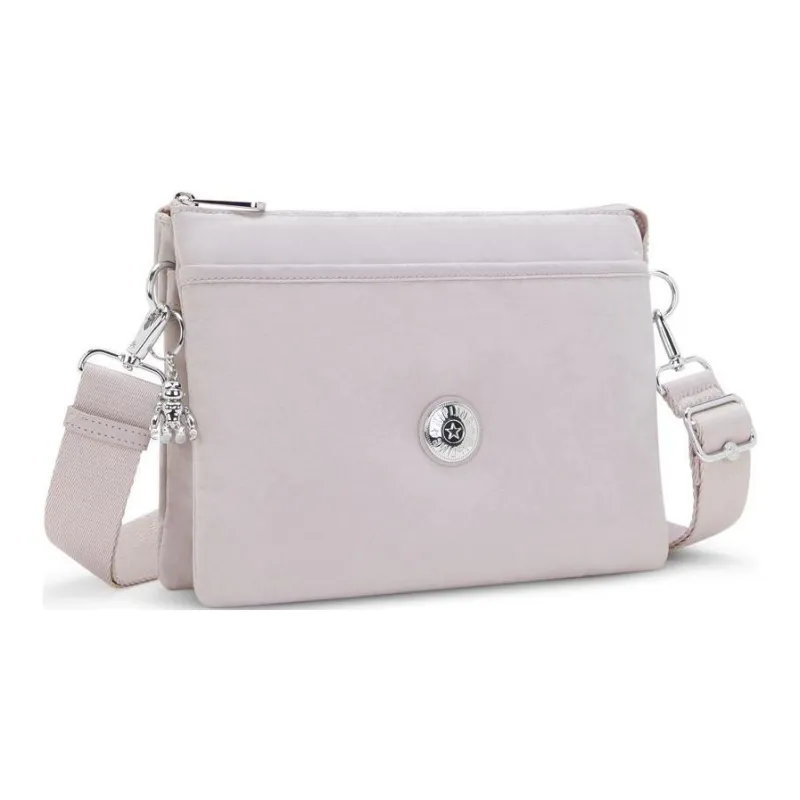 Kipling Polyamide Shoulder Bag, Crossbody Bag Large Size Unisex Shimmery Silver-1