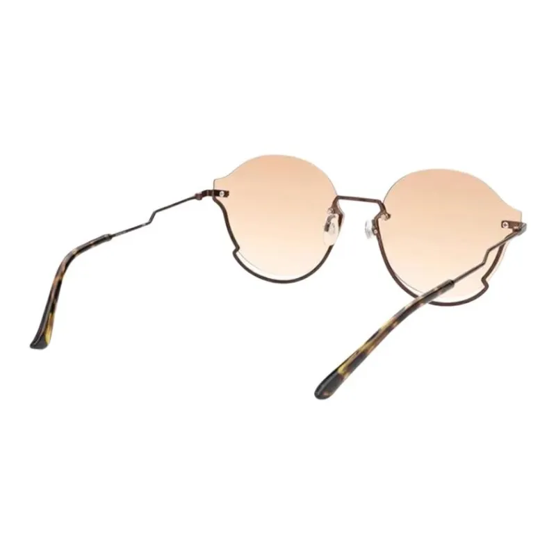 JINS Metal Irregular Shape Sunglasses Women's Brown-2
