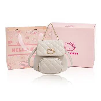 MESUCA Sanrio Sanrio Kitty Series PU Backpack Women's Ecru/Black