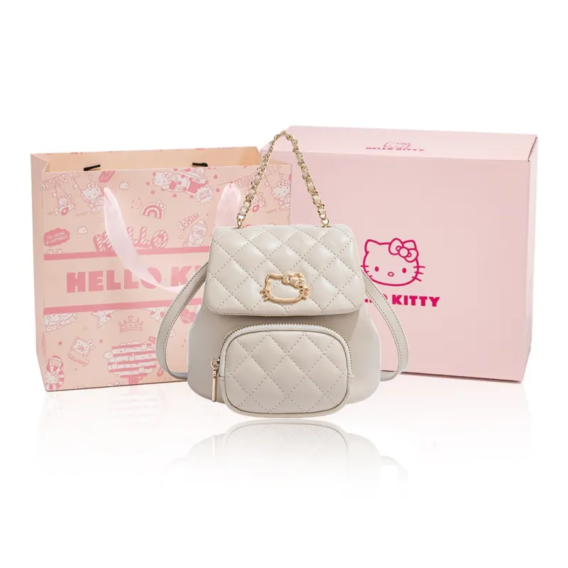 MESUCA Sanrio Sanrio Kitty Series PU Backpack Women's Ecru/Black-0