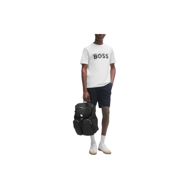 HUGO BOSS Slim-Fit Shorts In Stretch Cotton Casual Shorts Men's Dark Blue-1