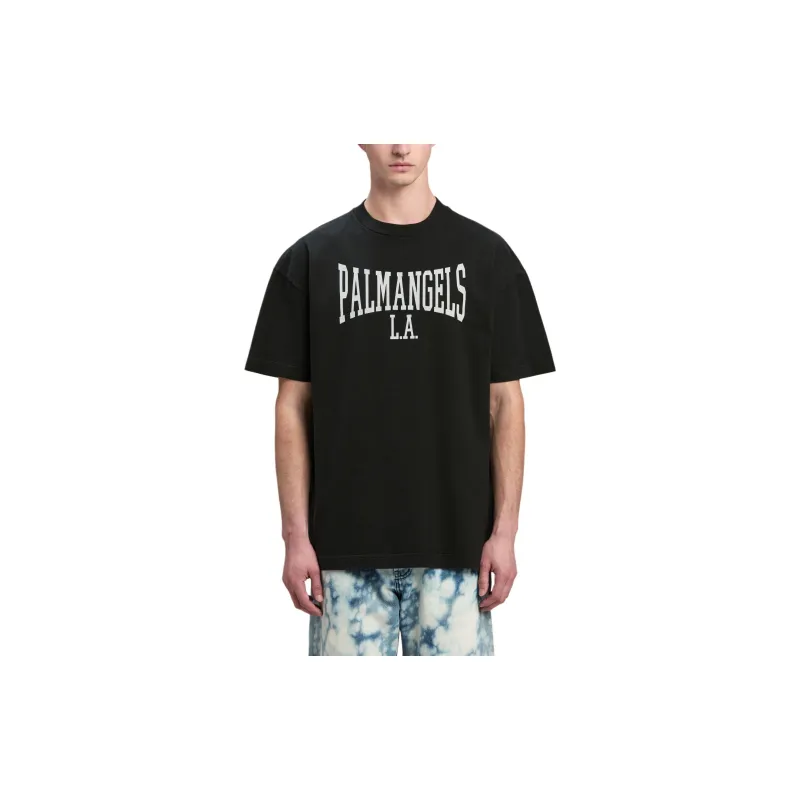 PALM ANGELS Logo Printed Crewneck T Shirt-1