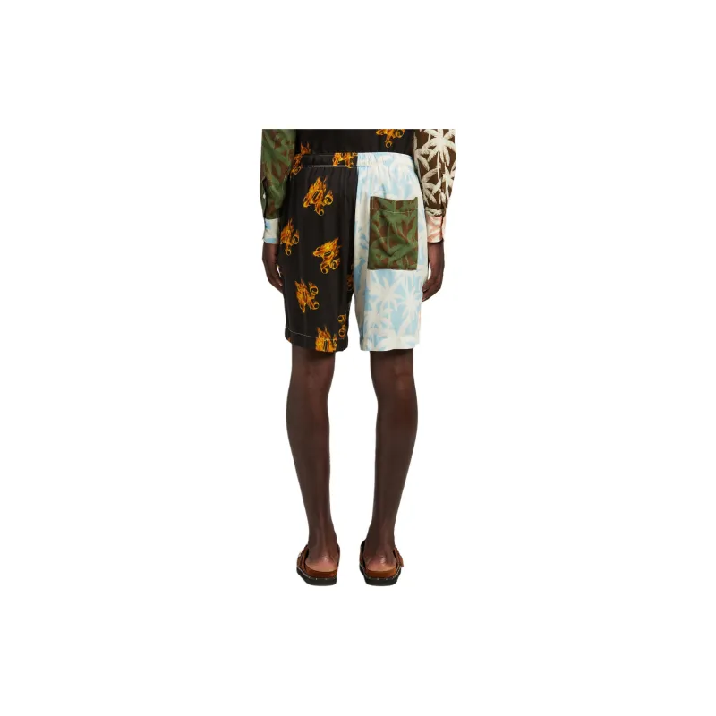 PALM ANGELS Patchwork Detailed Drawstring Palms Shorts-2