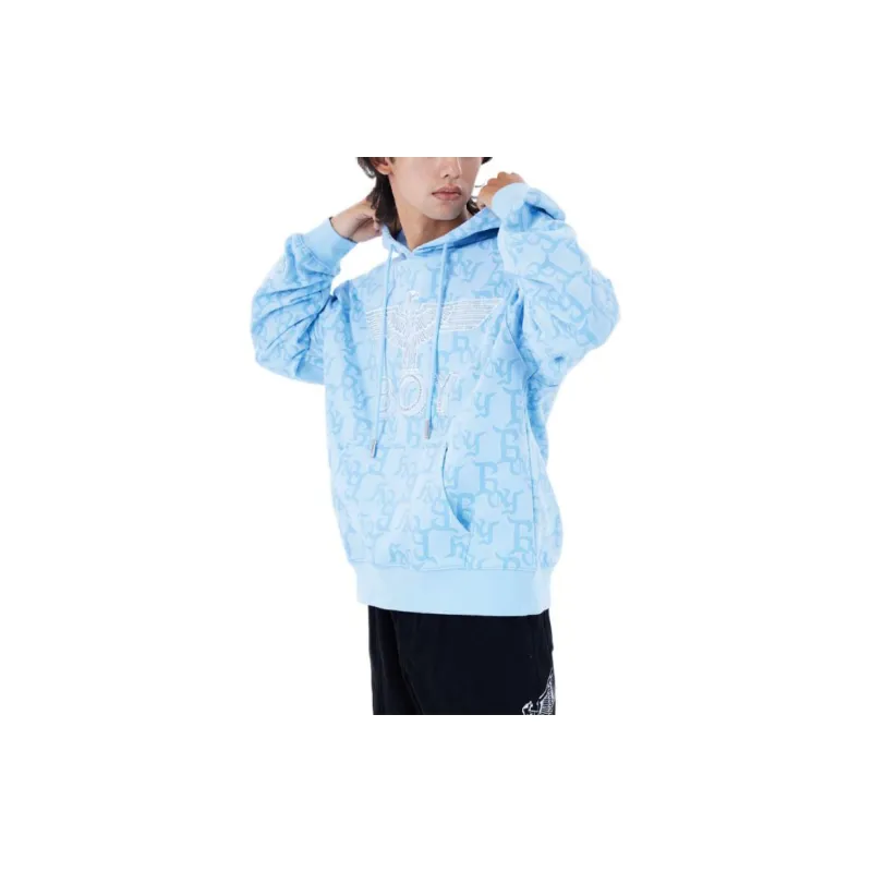 Boy London FW22 Mens Logo Print Hooded Pullover Sweatshirt Blue-3