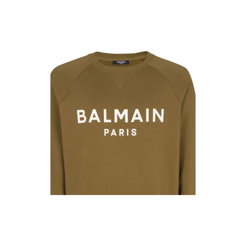 BALMAIN Logo Print Crewneck Sweatshirt-4