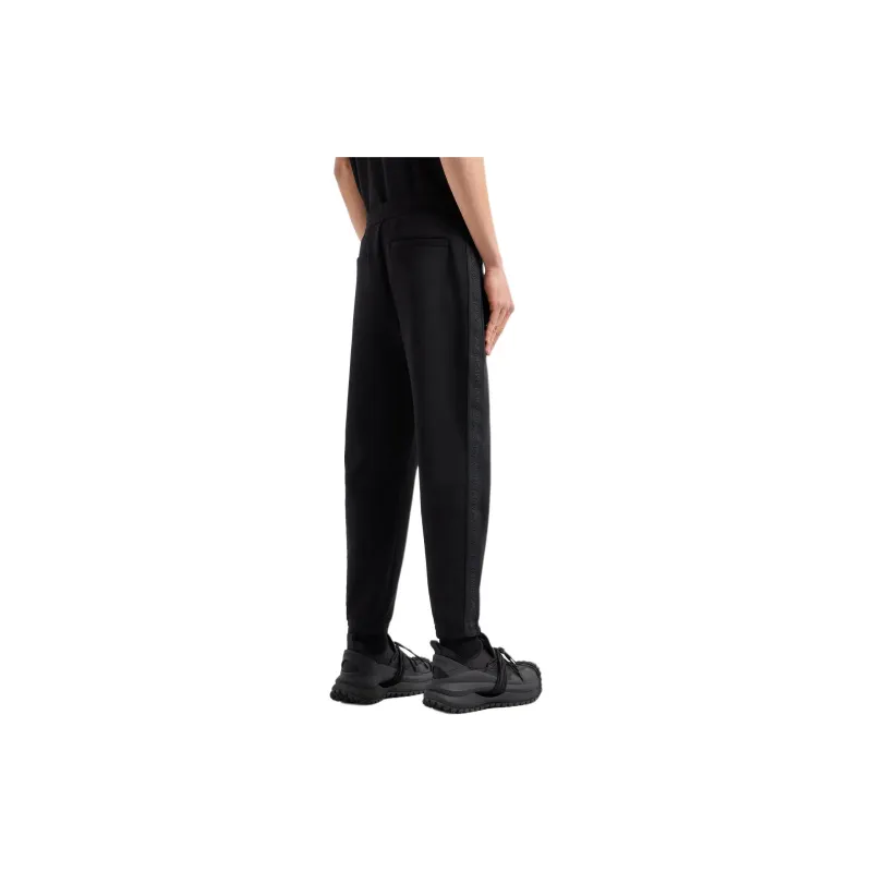 EMPORIO ARMANI Double jersey Joggers With Drawstring And Logo Tape-9