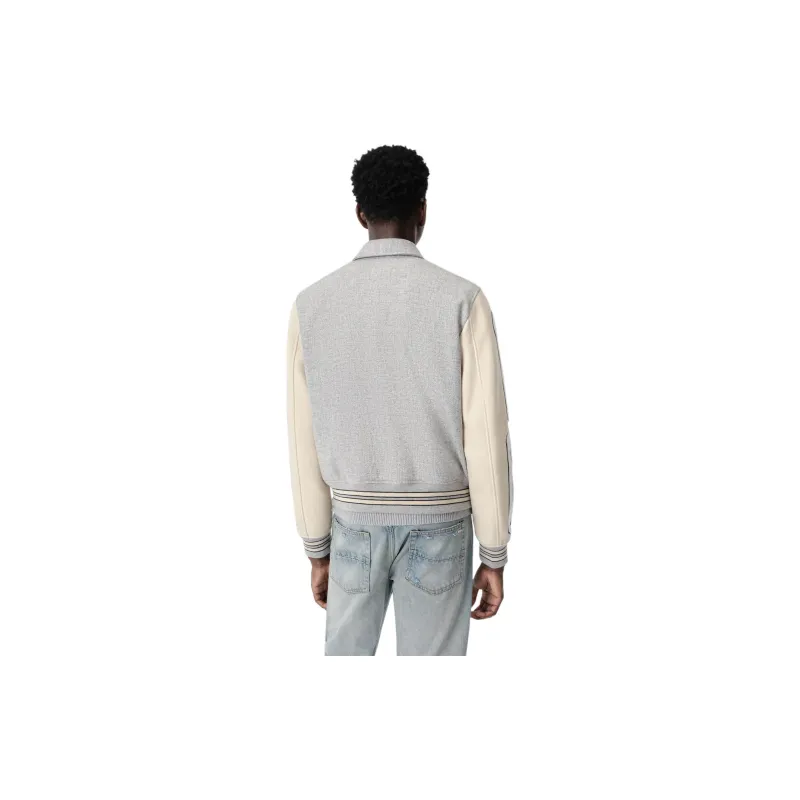 AMIRI Contrasting sleeve Bomber Jacket-2