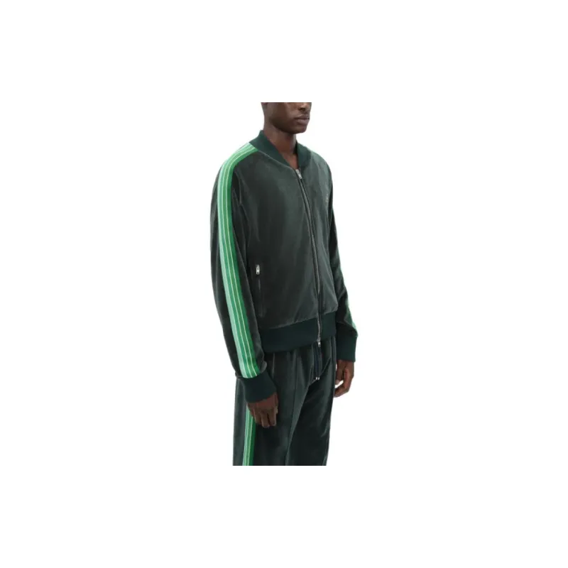 AMIRI Amiri Stack Velour Track Jacket Jackets Coats Men's Green-3