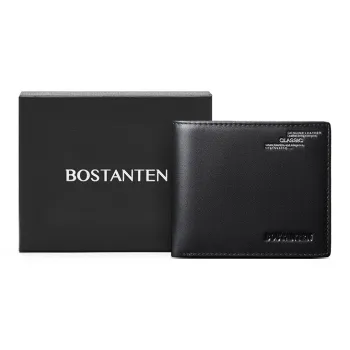 BOSTANTEN Top Grain Cow Leather Black Coffee Men's