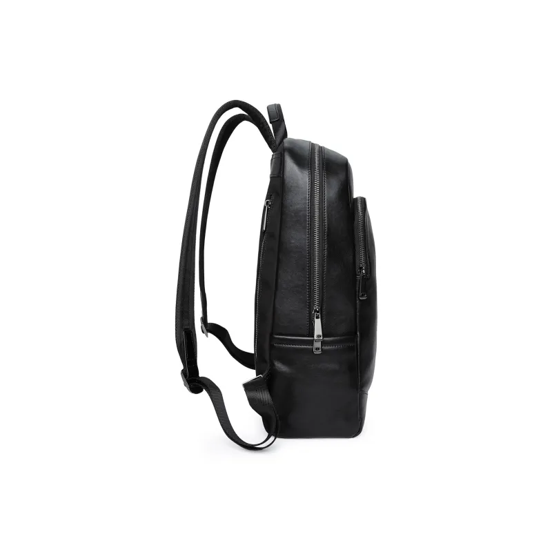 Chrisdien Deny Cow Leather With Fabric Backpack Regular Men's Black-1