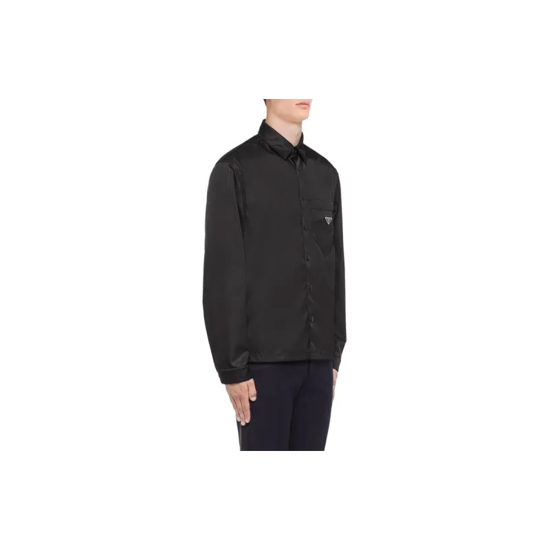 PRADA Snap Logo Detailed Button-Up Shirt-3