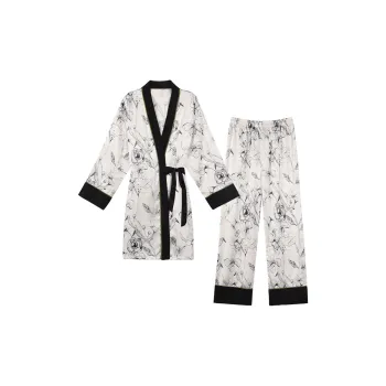 IIZZINI Pajama Set Women's Black White